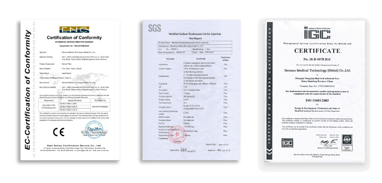 certified of Macrolite Hyaluronic Acid Gel filler certified of Macrolite Hyaluronic Acid Gel filler