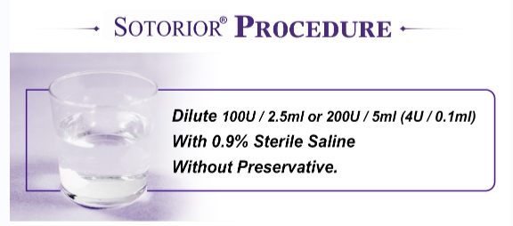 dilute Sotorior 200 units botulinum toxin wholesale