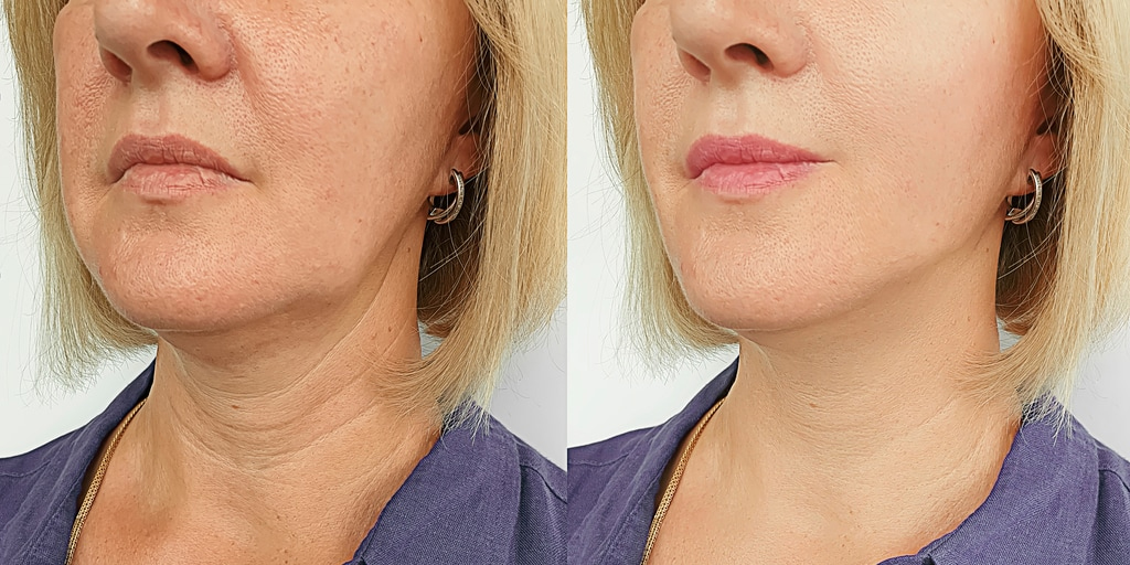 pdo thread lift double chin before and after